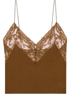 Saint Laurent Lace Camisole - Brown