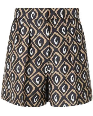 Max Mara Mxmquinoa Pattern-Printed Shorts - Black