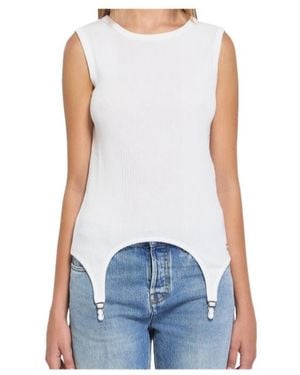 Jean Paul Gaultier Logo Plaque Tank Top - Blue