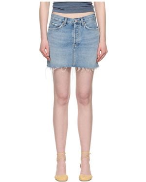 Agolde Denim Skirt With Belt Loops - Blue
