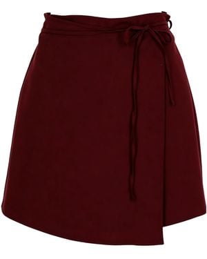 Alysi Tie-Waist Wrap Mini Skirt - Red