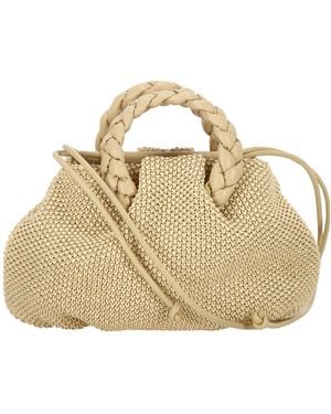 Hereu Medium Bombon Braided-Handle Woven Tote Bag - Metallic