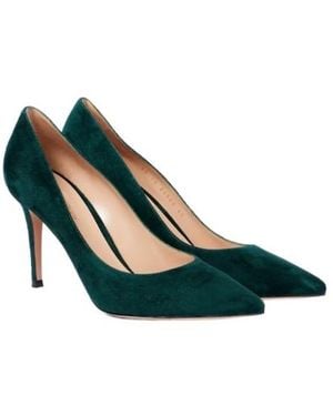 Gianvito Rossi Solid Suede Pumps - Green