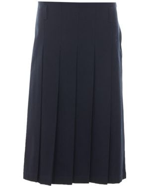 A.P.C. Pleated Midi Skirt - Blue