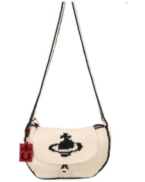 Vivienne Westwood Crocheted Logo Shoulder Bag - White