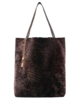 Chloé Chloé Large Spin Shearling Shoulder Bag - Black