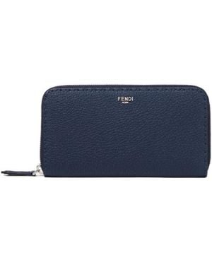 Fendi Selleria Zip-Around Wallet - Blue