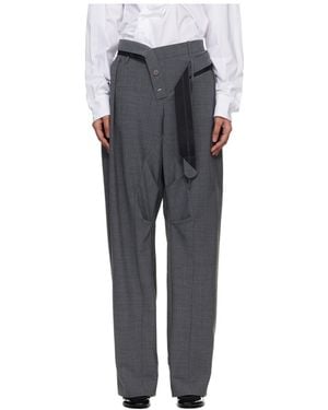 OTTOLINGER Strapped Baggy Suit Trousers - Grey