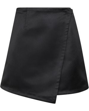 Co. Asymmetric Wrap Skirt - Black