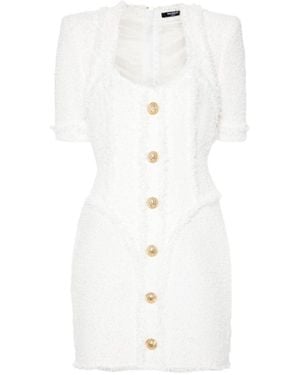 Balmain Tweed Dress - White
