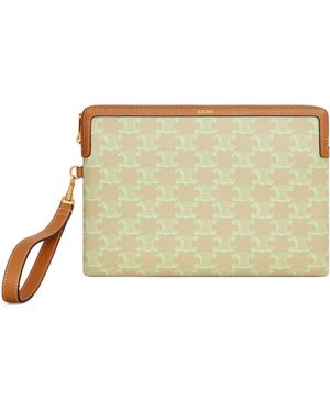 Celine Small Pouch With Strap Cuir Triomphe - Natural