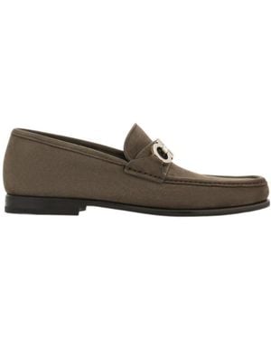 Ferragamo Gancini Ornament Moccasin - Brown