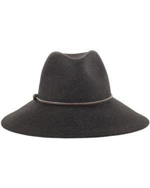 Peserico Bead-Embellished Wide-Brim Hat - White