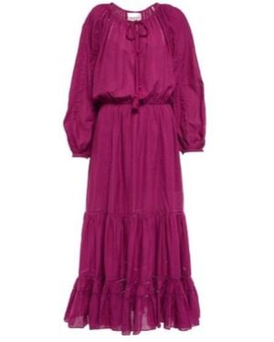 Isabel Marant Latifa Cotton And Linen-Blend Midi Dress - Purple