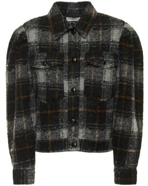 Isabel Marant Plaid Wool-Blend Casual Jacket - Black