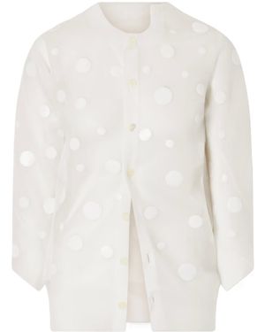 Junya Watanabe Lightweight Polka Dot Knit Cardigan - White