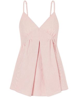 Proenza Schouler Striped Cotton-Blend Seersucker Top - Pink