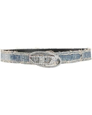 DIESEL Two-Tone Denim Belt - White