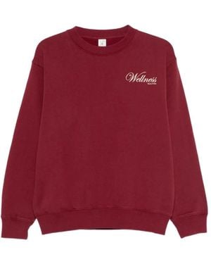 Sporty & Rich Soho Logo Crew-Neck Sweatshirt - Red
