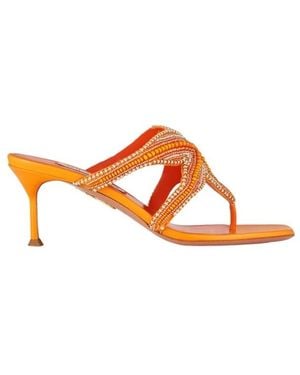 Aquazzura 65Mm Reef Star Mules - Orange