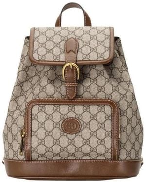 Gucci Gg Supreme Canvas Backpack - Brown
