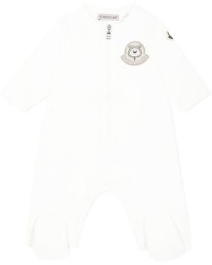 Moncler Teddy Bear Cotton Baby Grow - White