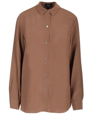 Theory Long Sleeved Buttoned Shirt - Brown