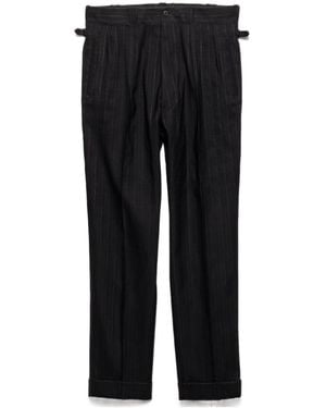 Prada Pinstripe Pattern Trousers - Black