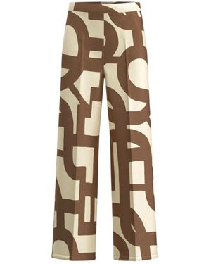 Marella Printed Twill Pants - Natural