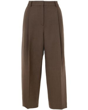 TOTEME Pauli Pleated Tapered Casual Trousers - Brown