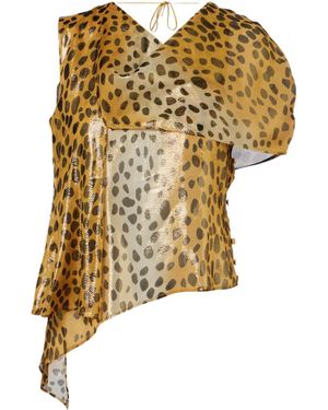 JACQUES WEI Silk-Blend Lamé Top - Multicolour