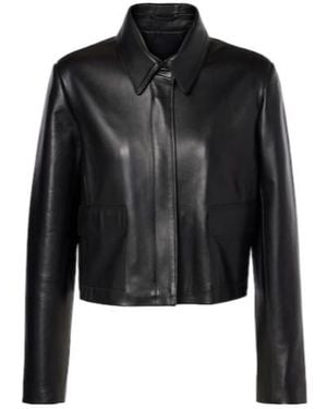 Nour Hammour Bleeker Cropped Leather Jacket - Black