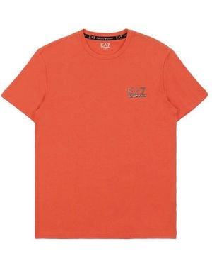 EA7 Round Collar Logo T-Shirt - Orange