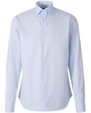 Canali Regular Fit Micro Print Shirt - Blue