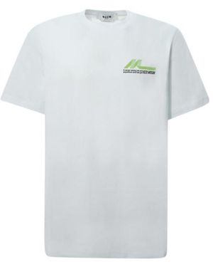 MSGM Logo Print Cotton T-Shirt - White