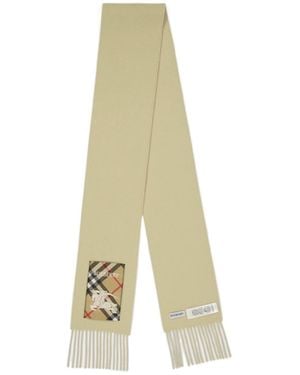 Burberry Logo Check Detail Scarf - White