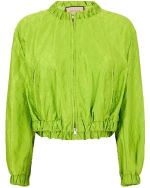 Gucci Jacquard Cropped Jacket - Green