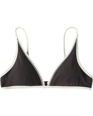 Brunello Cucinelli Contrasting-Trim Bikini Top - Black