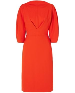 Carolina Herrera Stretch-Wool Midi Dress - Red