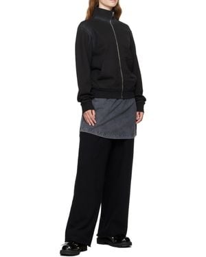 we11done Layered Logo Casual Pants - Black