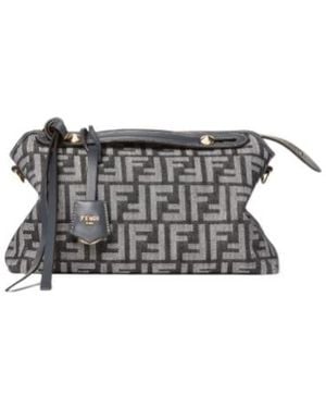 Fendi Medium By The Way Soft Ff Jacquard Tote Bag - Blue