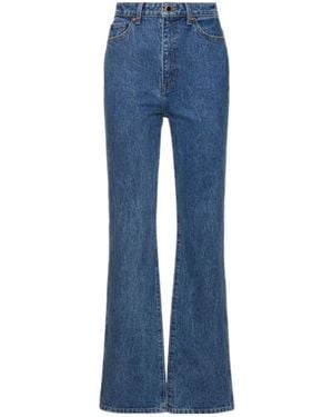KHAITE High-Waisted Flare Jeans - Blue