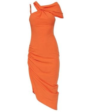 Versace Jeans Couture Couture Dress With Side Gathering - Orange