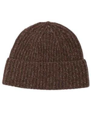 Lisa Yang Ribbed Knit Hat - Brown