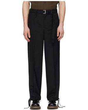Sacai Wool Blend Casual Trousers - Black