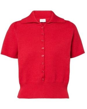 Magda Butrym Cropped Cotton-Blend Sweater - Red