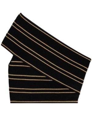 Balmain Striped Cropped Top - Black