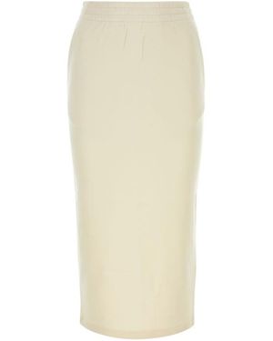 Prada Elasticated Waistband Slit-Detailed Skirt - White