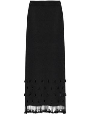 By Malene Birger Fringed Skirt - Black