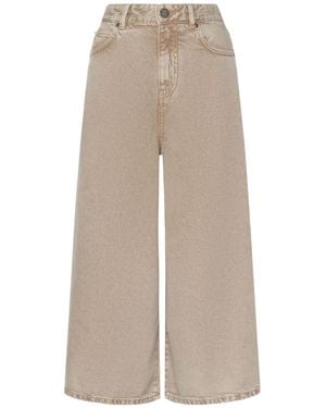Pinko Wide-Leg Mid-Rise Shorts - Natural